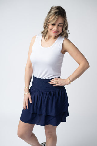 IN STOCK Roxie Ruffle Skort - Navy