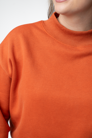 IN STOCK Marley Mock Neck Sweatshirt - Pumpkin