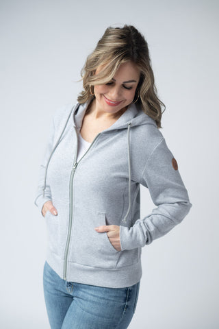 IN STOCK Fullzip Hoodie - Light Grey FINAL SALE