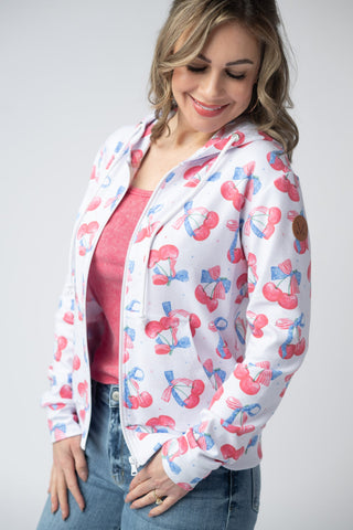 IN STOCK Fullzip Hoodie - Patriotic Cherries FINAL SALE