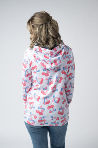 IN STOCK Hailey Pullover Hoodie - Patriotic Cherries FINAL SALE