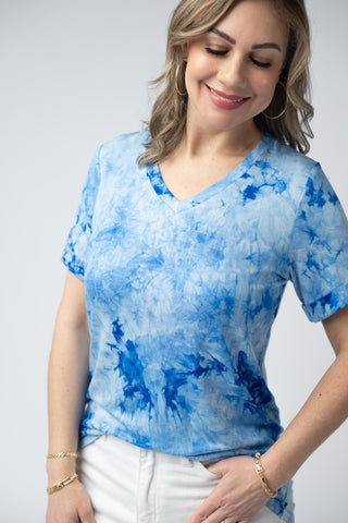 IN STOCK Sophie Top - Blue Tie Dye FINAL SALE