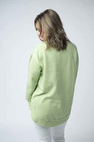 IN STOCK Vintage Wash Pullover - Spring Leaf