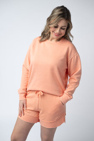 IN STOCK Vintage Wash Pullover - Spring Peach