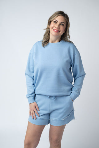 IN STOCK Vintage Wash Pullover - Dusty Blue
