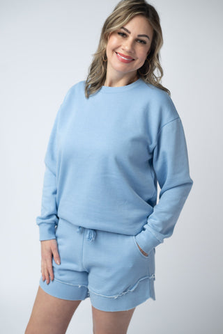 IN STOCK Vintage Wash Pullover - Dusty Blue