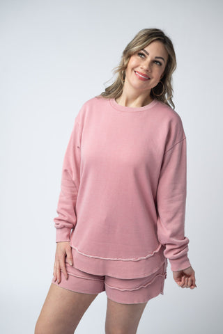 IN STOCK Vintage Wash Pullover - Dusty Pink