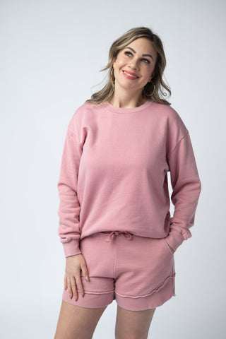 IN STOCK Vintage Wash Pullover - Dusty Pink
