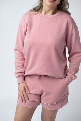 IN STOCK Vintage Wash Pullover - Dusty Pink