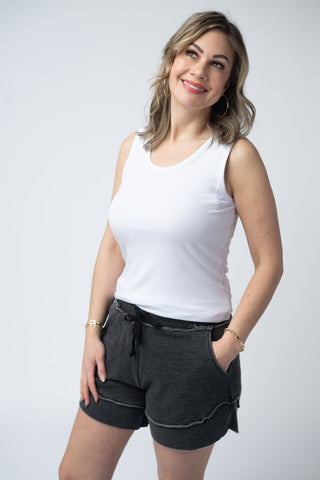 IN STOCK French Terry Stevie Shorts - Black