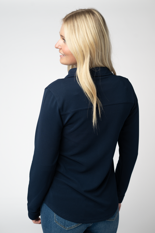 09.09 EN ROUTE Ryleigh Ribbed Button Down - Navy