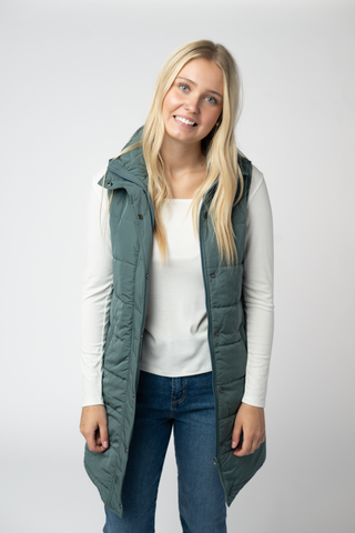 09.09 EN ROUTE Harlow Long Vest - Teal