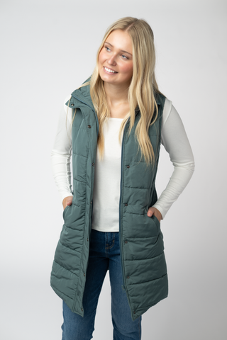 09.09 EN ROUTE Harlow Long Vest - Teal