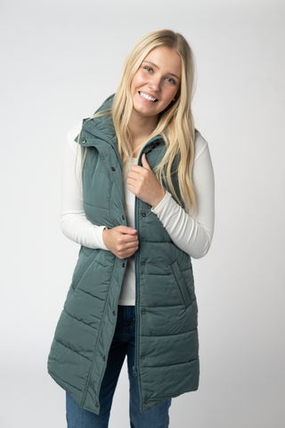09.09 EN ROUTE Harlow Long Vest - Teal