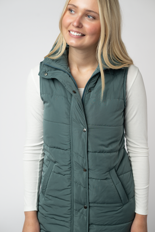 09.09 EN ROUTE Harlow Long Vest - Teal