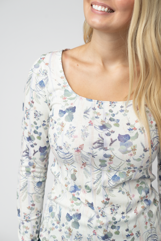 08.21 EN ROUTE Alyssa Long Sleeve Top - Olive Meadow