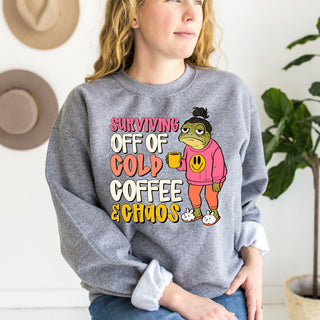 Coffee Chaos Frog Crew Sweatshirt