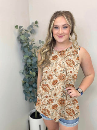 Neutral Floral Tank Top | Run Ends 2/24 | ETA 42 Days