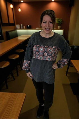Paisley Color block Top