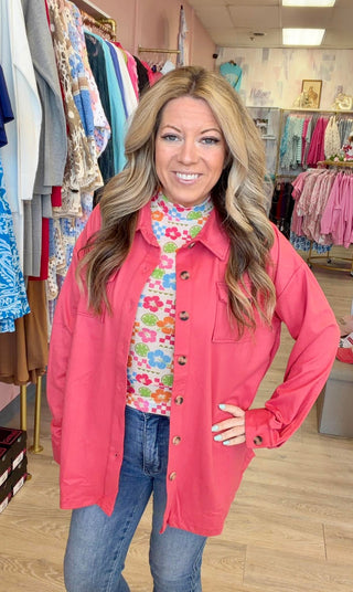 Rose Crush Button Down Jacket