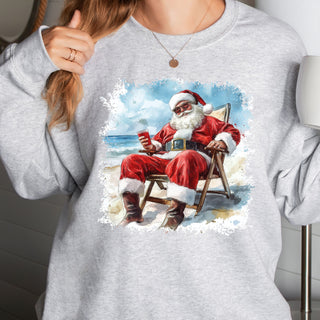 Elf Juice Beach Santa Crew Sweatshirt