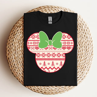 Girl Christmas Pattern Mouse Tshirt