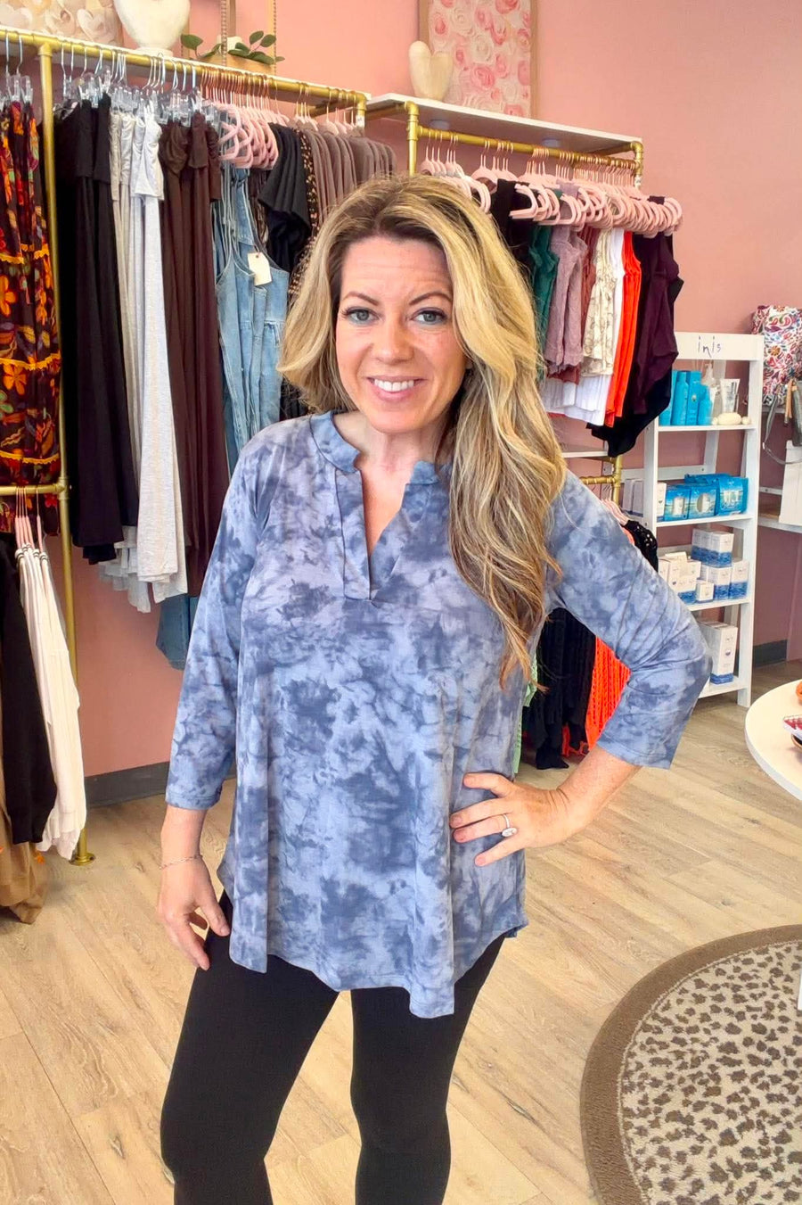 Stormy Blue Tie Dye Top