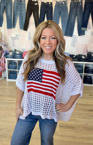 Patriotic American Sweater Top