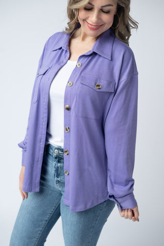 IN STOCK Brenna Button Down Top - Purple