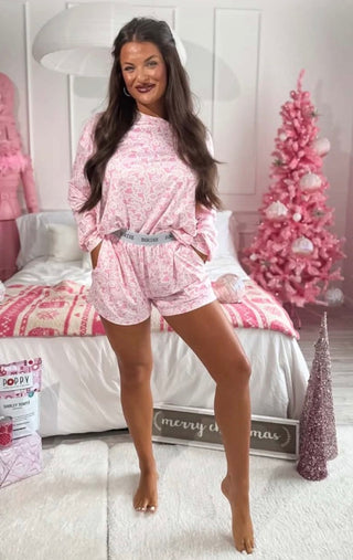 BIRDIE PREORDER Two Piece Long Sleeve Boxer Set in Sugar Bloom Duck Camo (Sold As Set)