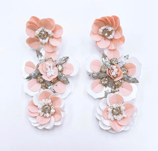 Pink Flower Trio Earrings