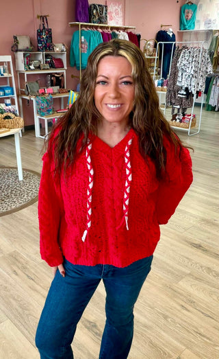 Cherry On Top Cable Knit Hoodie