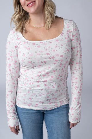 IN STOCK Alyssa Long Sleeve Top - Pretty in Pink Floral FINAL SALE