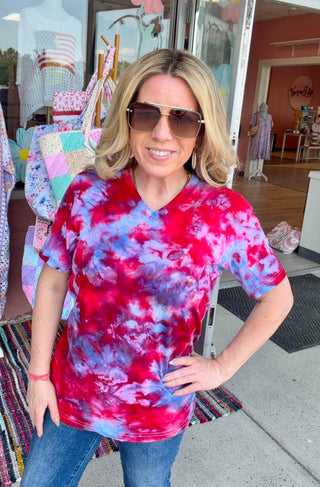 RTS Americana Ice Dye Vneck