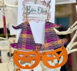 Pumpkin Witch Earrings