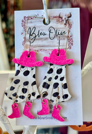 Pink Ghost Earrings