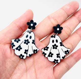 Floral Ghost Acrylic Earrings