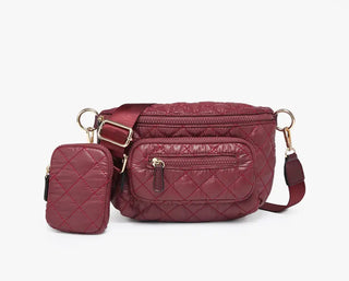 Arianna Quilted Nylon Women's Belt Bag w/ Pouch