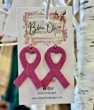 Pink Sparkle Awareness Earrings