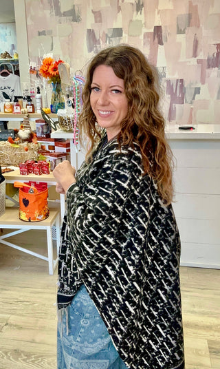 Abstract Fringe Shawl Scarf