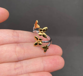 Two Tone Butterfly Ring