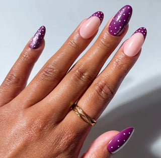 Dotted Mulberry Press-On Nails