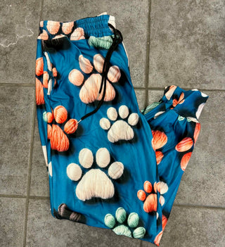 Faux Yarn Paw Joggers