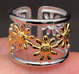 Two Tone Sunflower Ring
