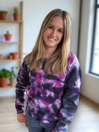 Magenta Nightfall Ice-dye Crewneck