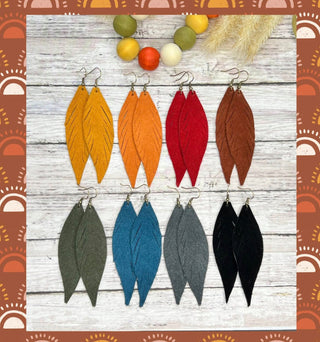 Fall Suede Feather Earrings