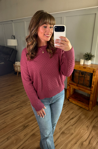 IN STOCK Gianna Pullover Sweater - Raspberry