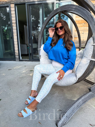 BIRDIE Floral Checkered Contrast Leggings