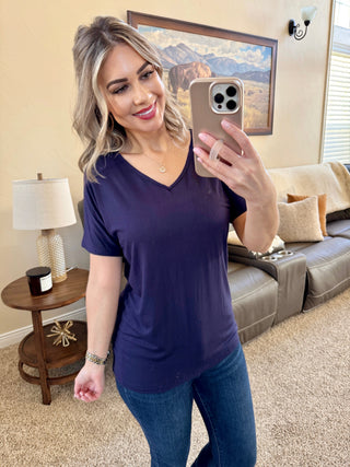 IN STOCK Chloe Cozy Tee - Navy FINAL SALE