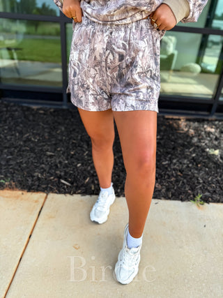 BIRDIE Two Piece Camo Set with Long Sleeve Shirts & Shorts